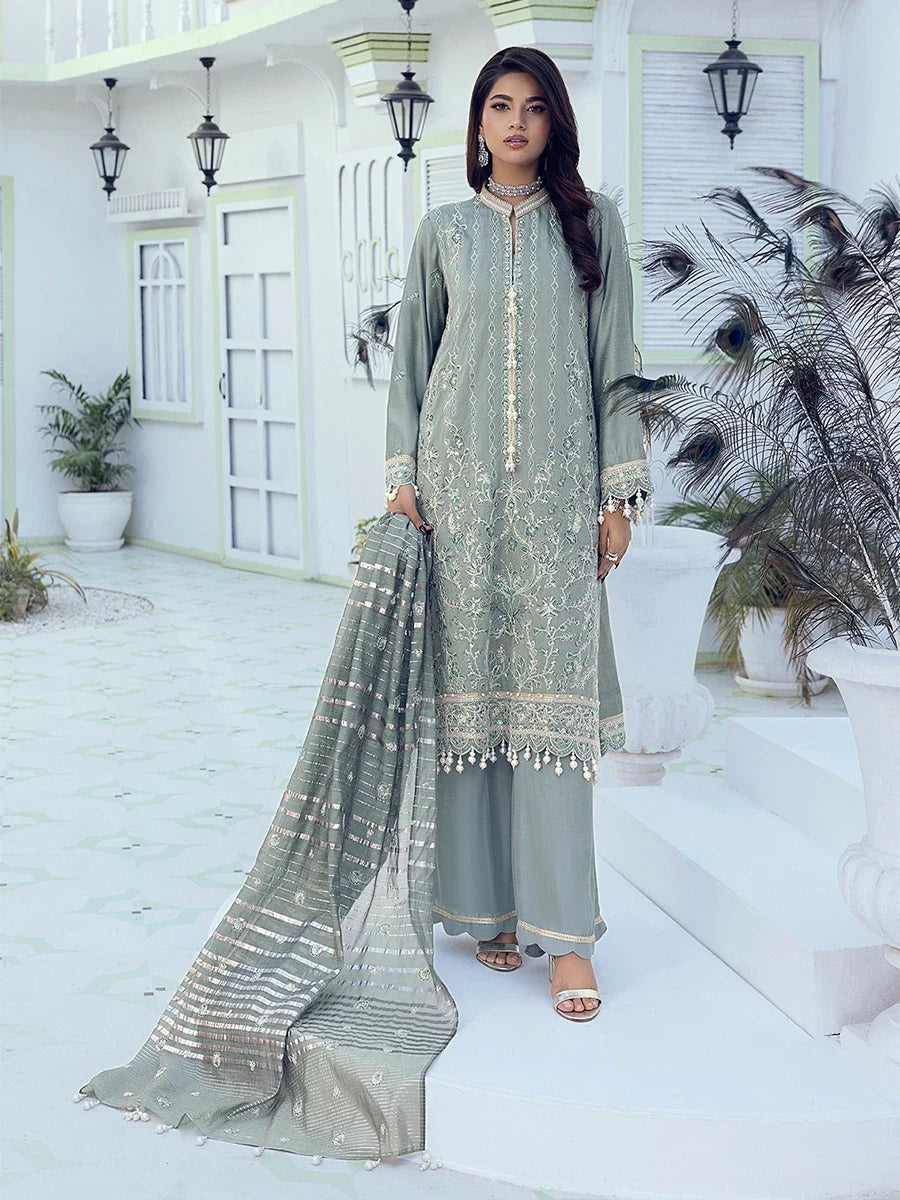 3PC Unstitched Festive Embroidered Suit (SAW-02)
