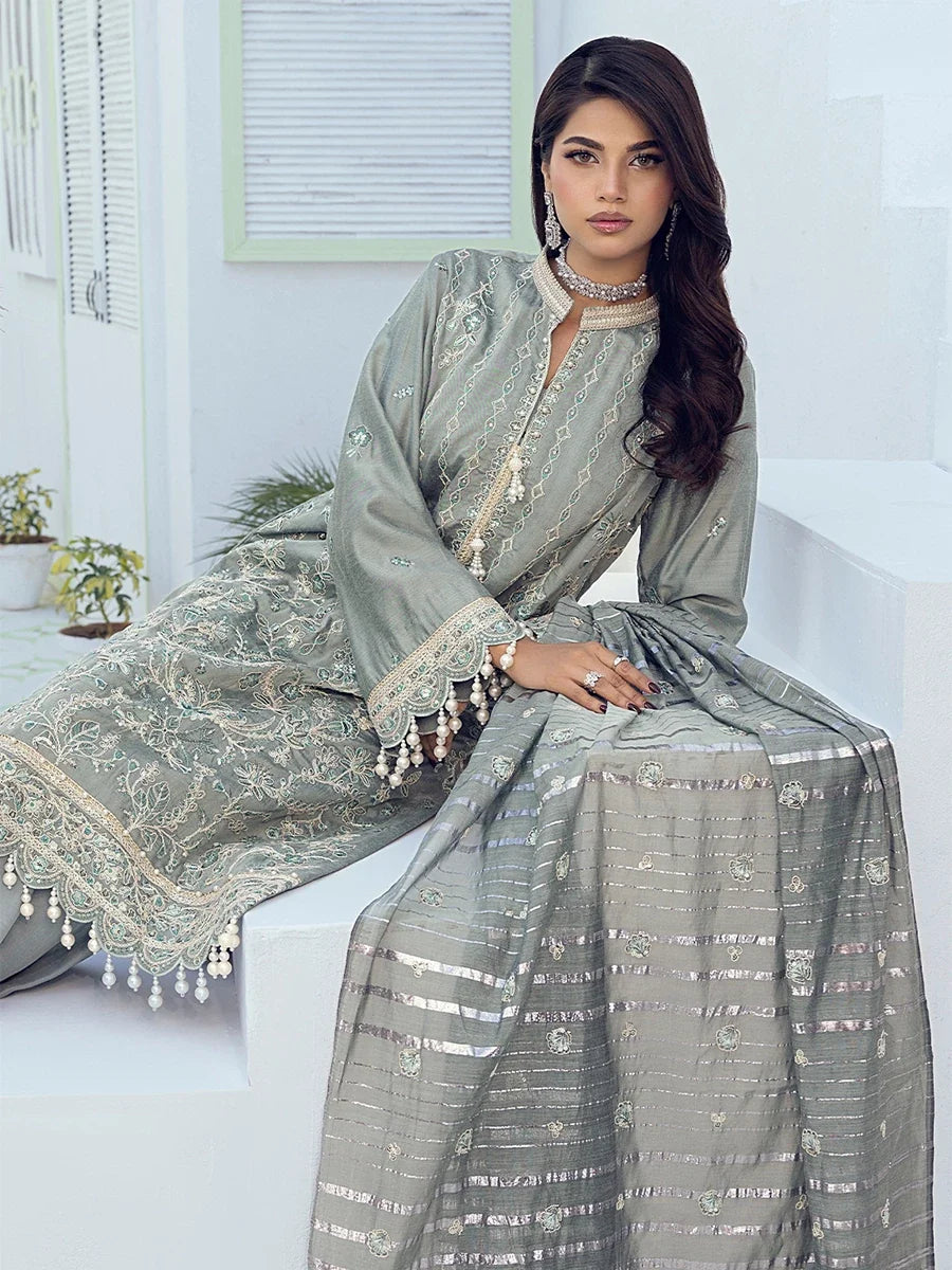3PC Unstitched Festive Embroidered Suit (SAW-02)