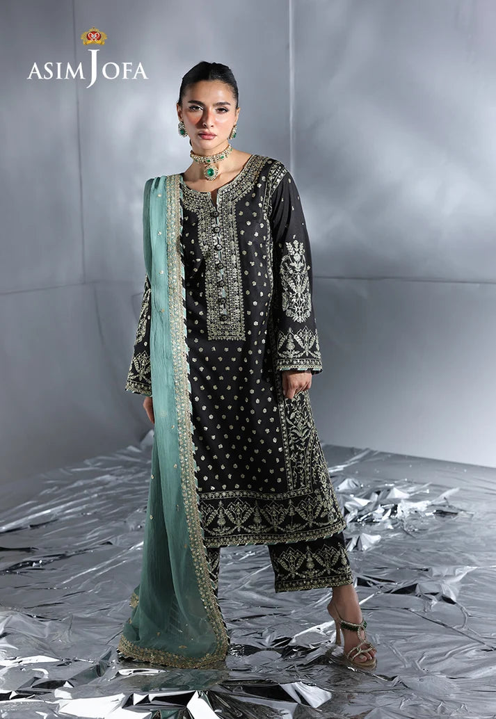 2PCS Unstitched Embroidered Silk Suit | SAW-32