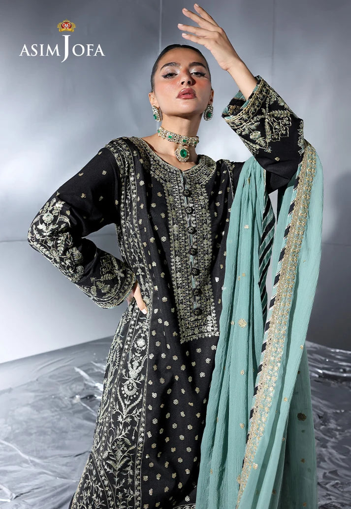 2PCS Unstitched Embroidered Silk Suit | SAW-32
