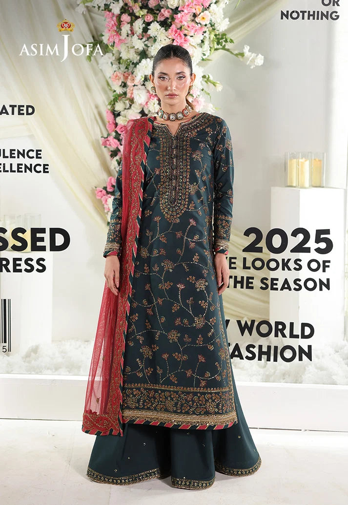 3PCS Unstitched Embroidered Silk Suit | SAW-29