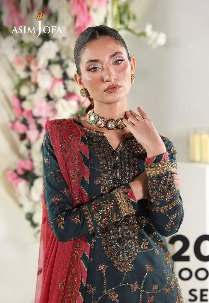 3PCS Unstitched Embroidered Silk Suit | SAW-29
