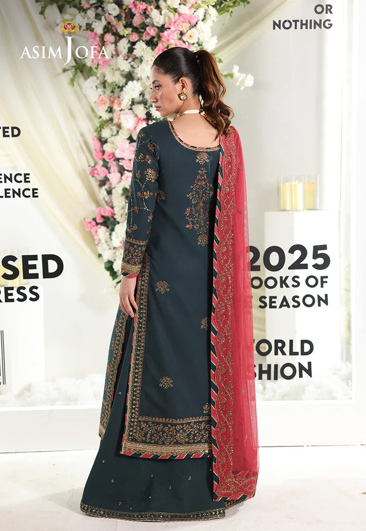 3PCS Unstitched Embroidered Silk Suit | SAW-29
