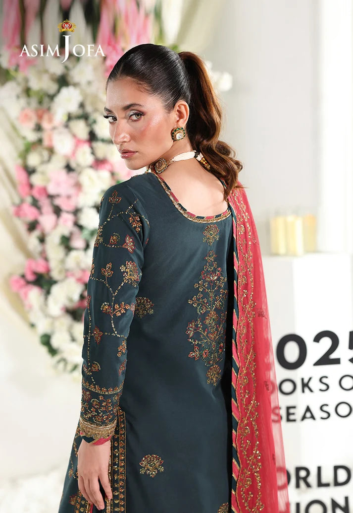3PCS Unstitched Embroidered Silk Suit | SAW-29