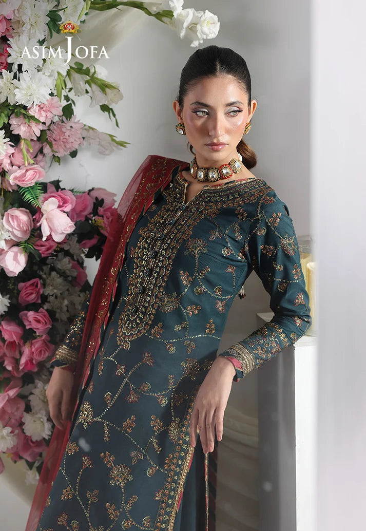 3PCS Unstitched Embroidered Silk Suit | SAW-29