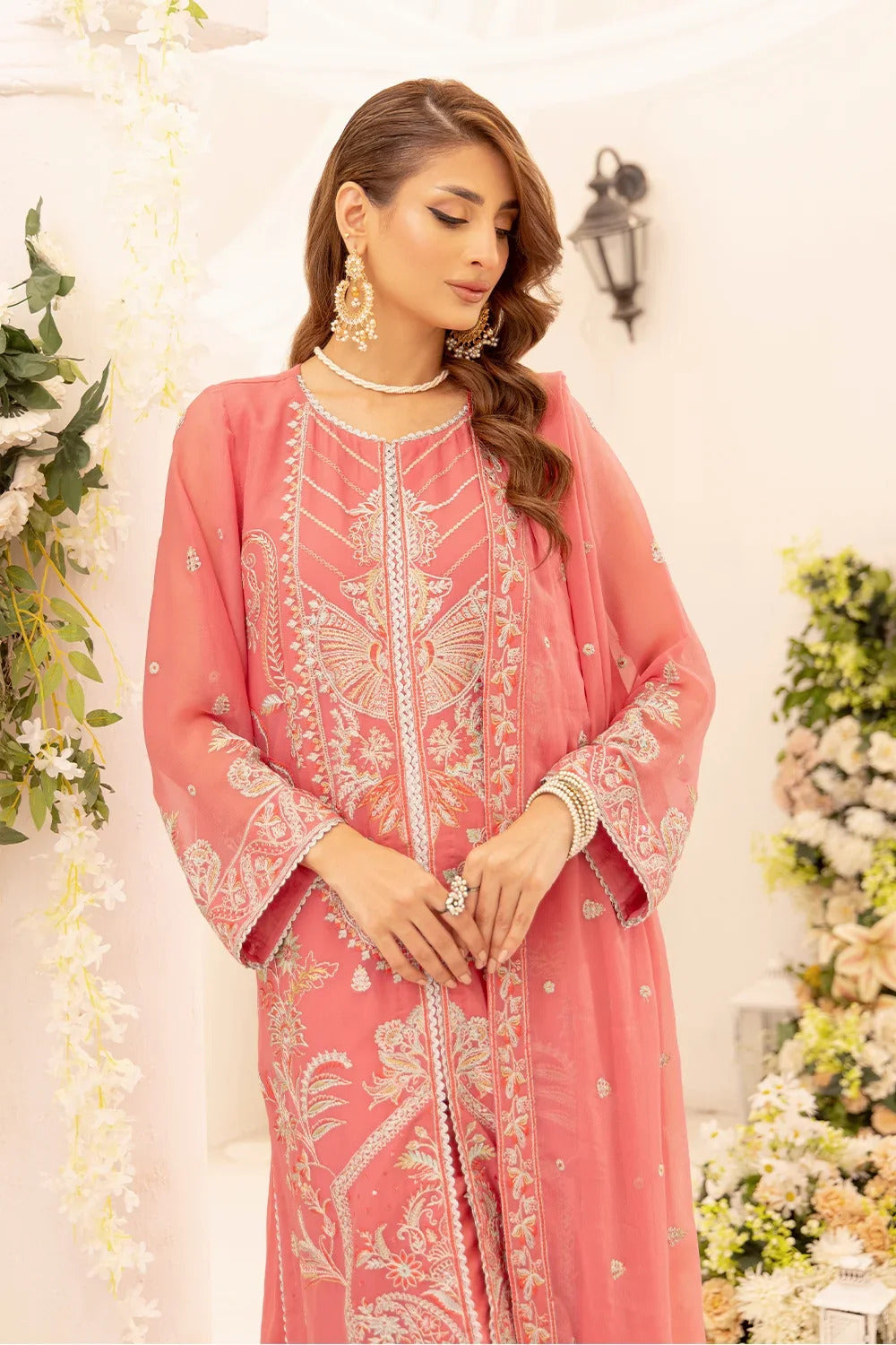 3 Piece – Embroidered Chiffon Suit | SAW-50
