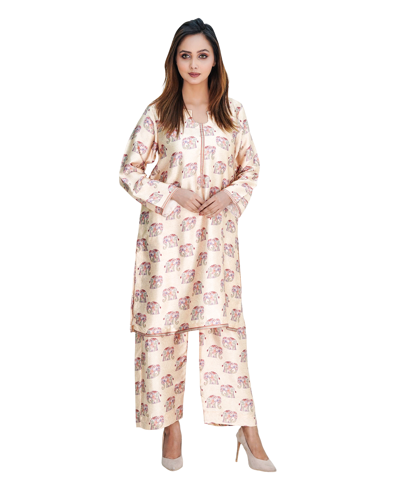 Shamosh Short Silk Digital Printed Stitched 2-Piece