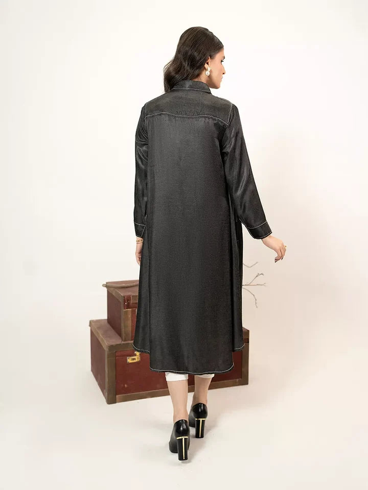 1PC Stitched Basic Denim Shirt | SAW-34