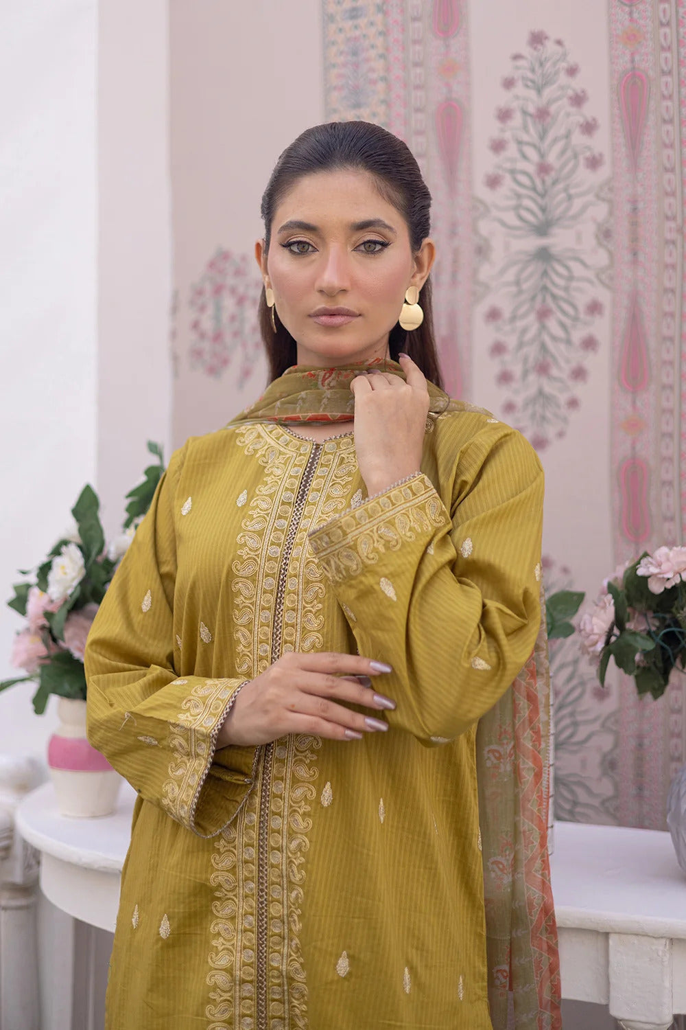 3 Piece – Dobby Embroidered Suit | SAW-60