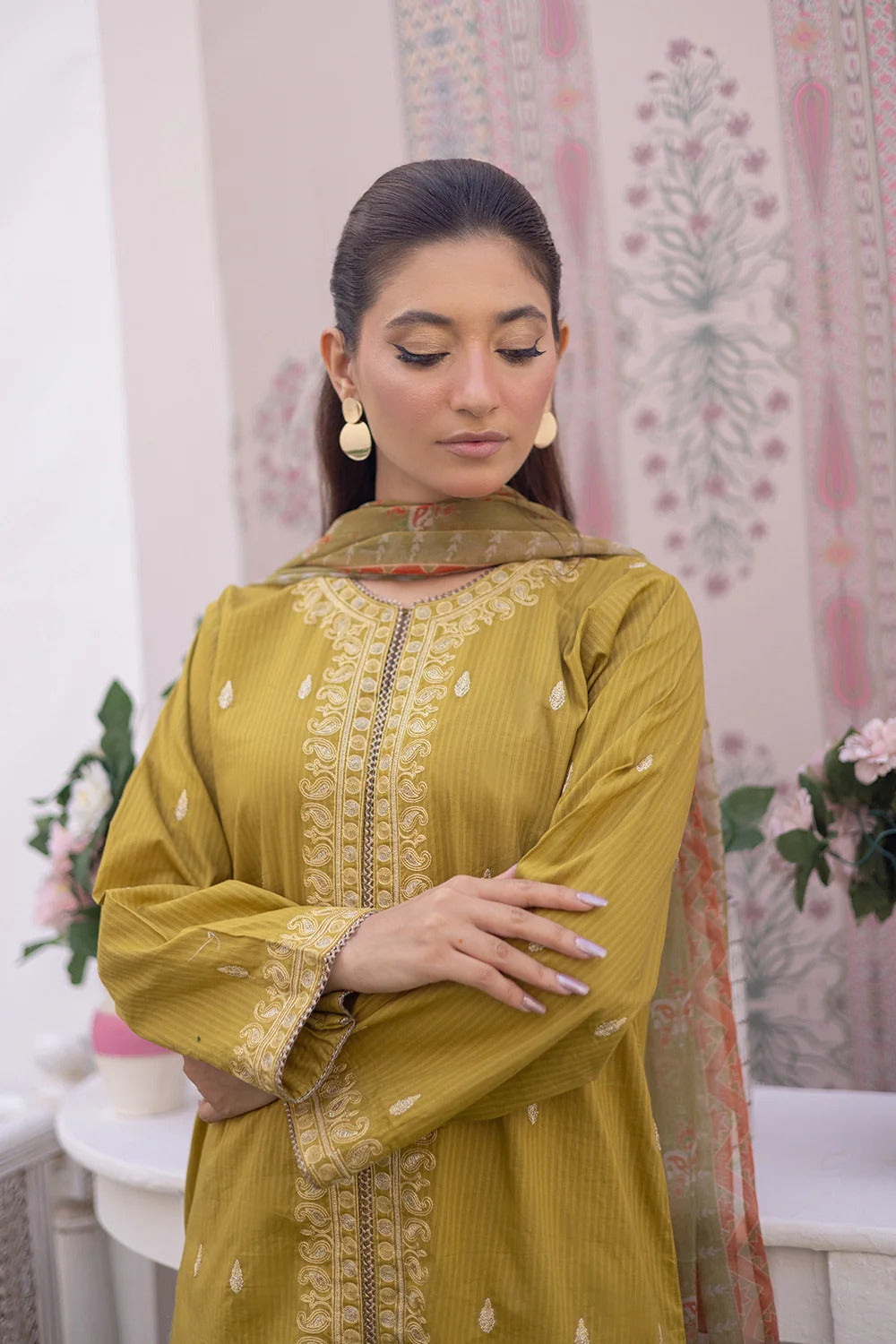 3 Piece – Dobby Embroidered Suit | SAW-60