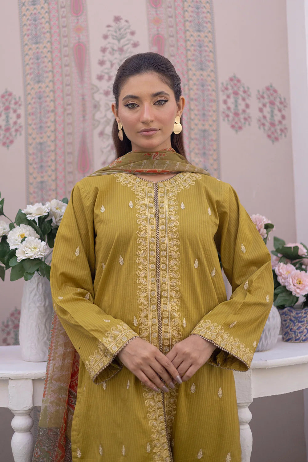 3 Piece – Dobby Embroidered Suit | SAW-60