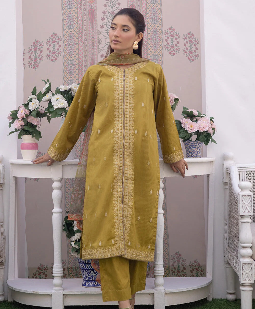 3 Piece – Dobby Embroidered Suit | SAW-60