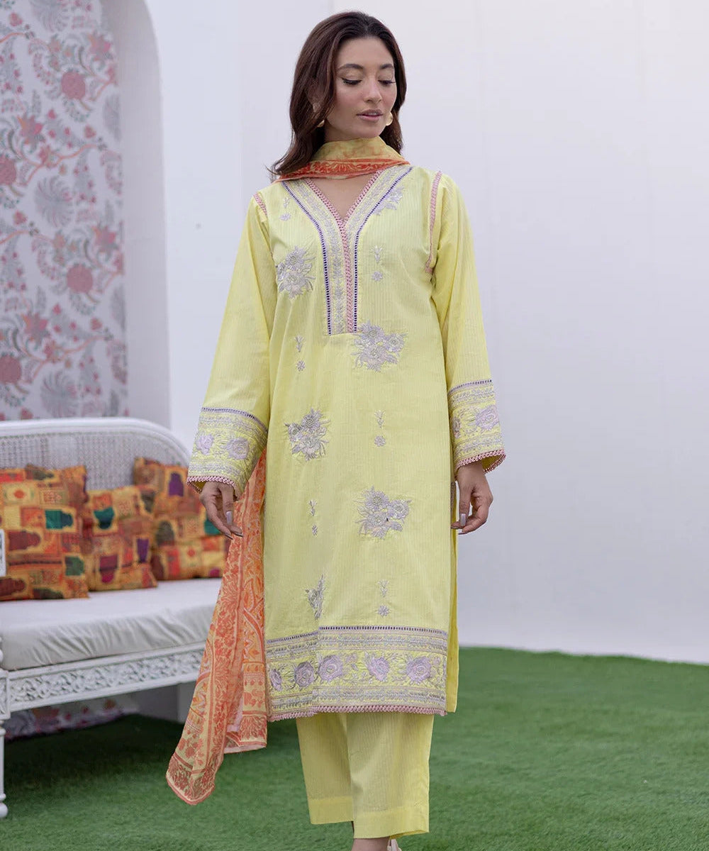 3 Piece – Dobby Embroidered Suit | SAW-57