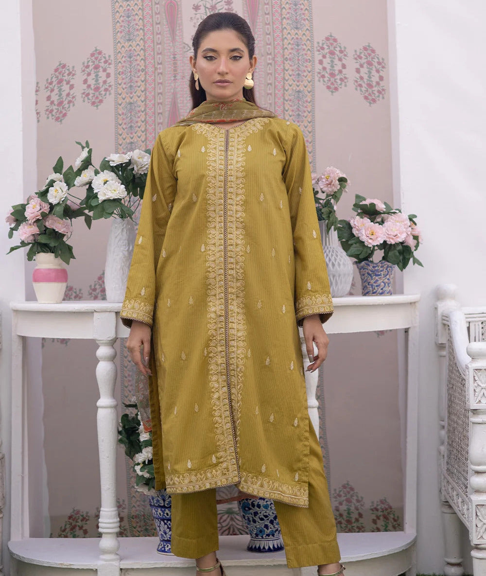 3 Piece – Dobby Embroidered Suit | SAW-60