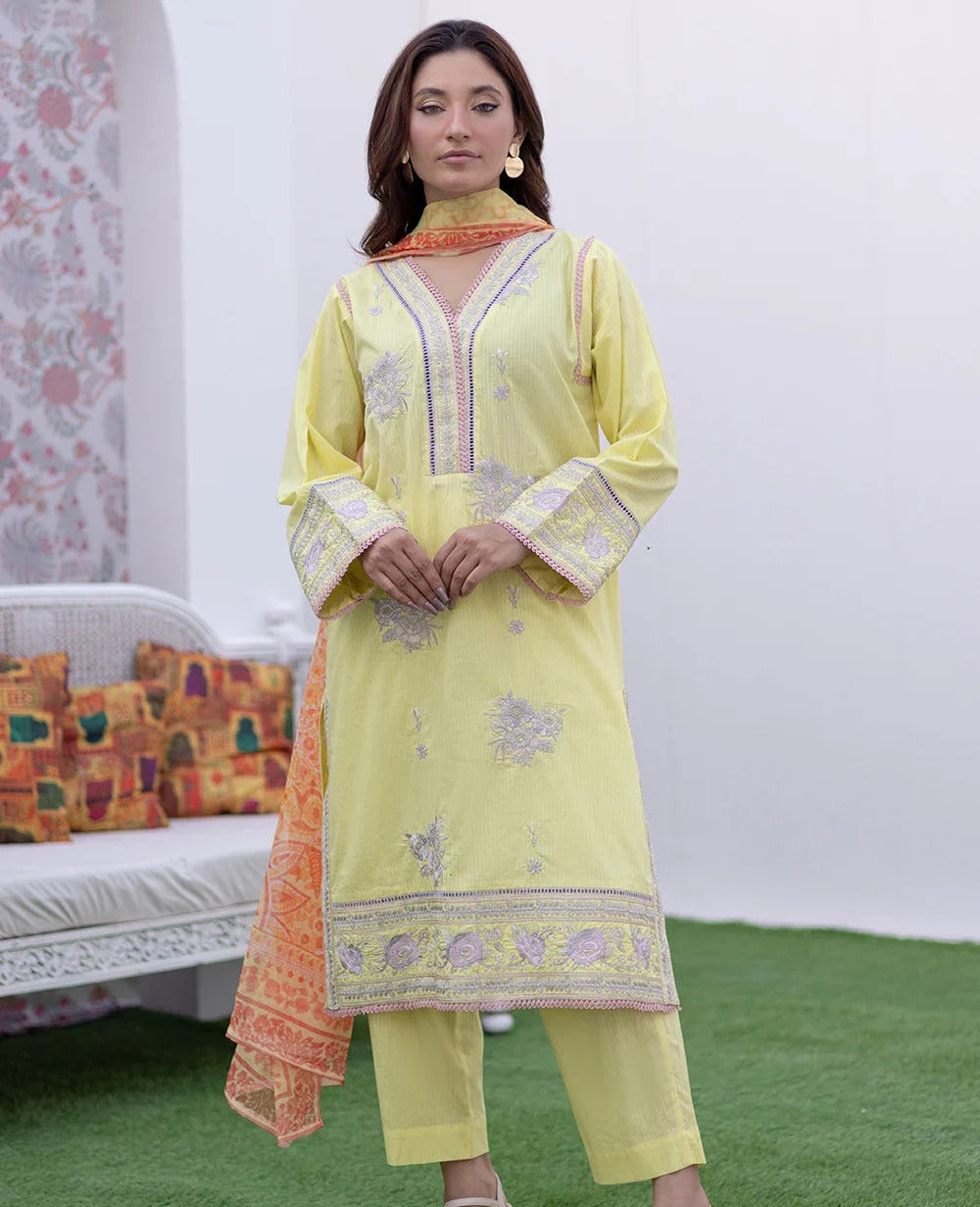 3 Piece – Dobby Embroidered Suit | SAW-57
