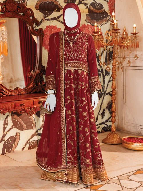 2PC Unstitched Chiffon Embroidered Suit | SAW-19