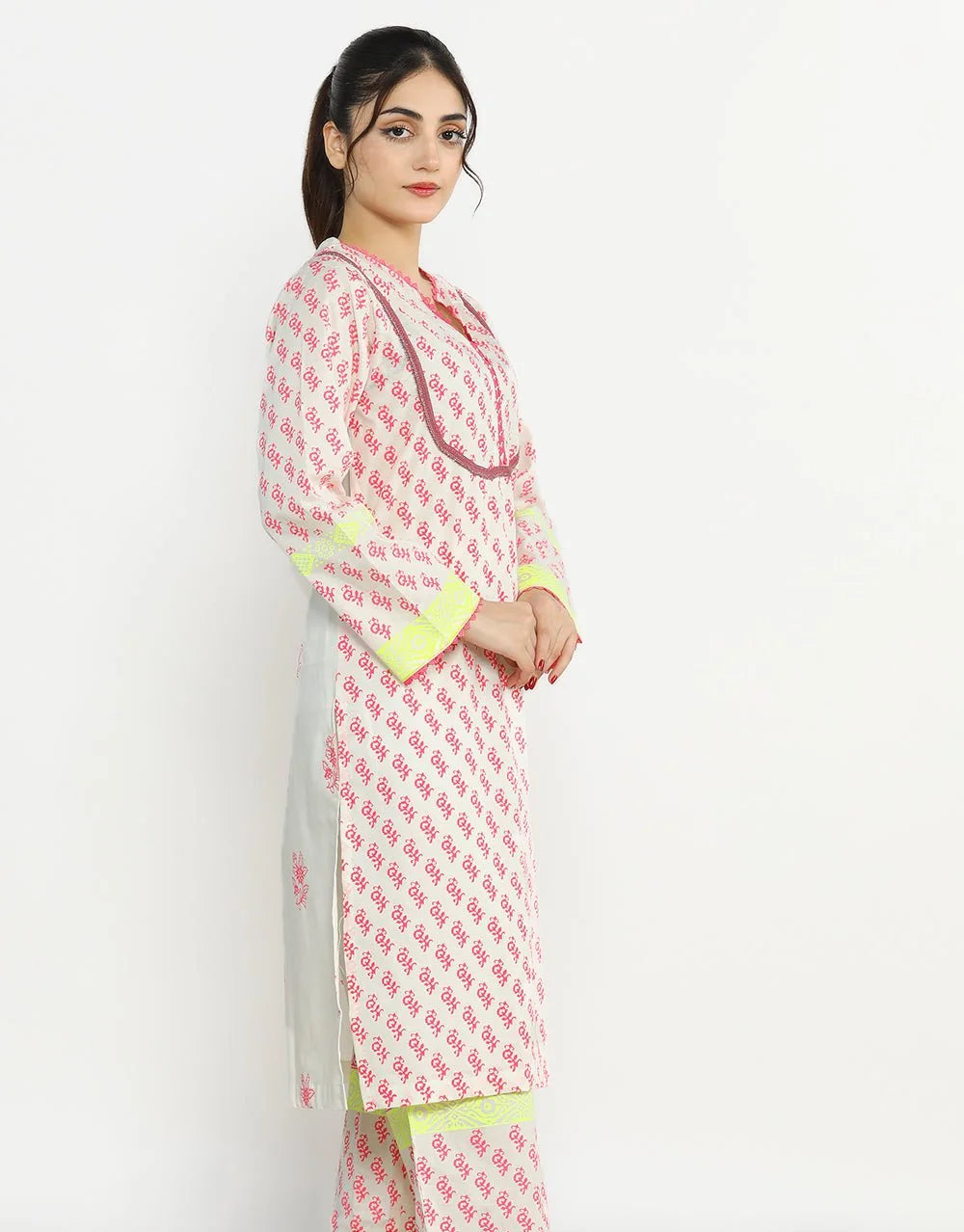2 Pc Block Printed Stitched Suit | SAW-86