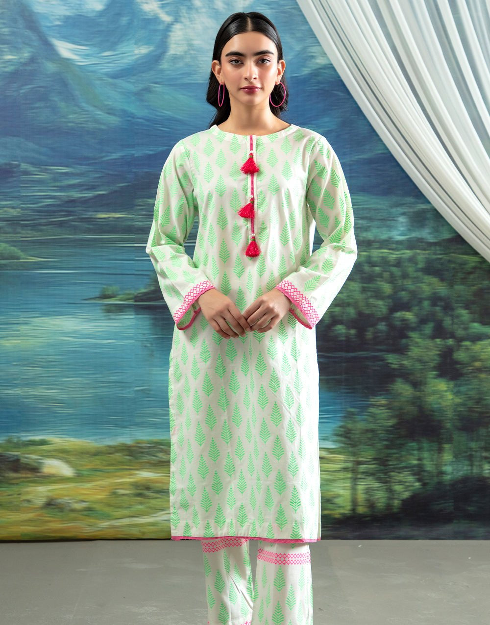 2 Pc Block Printed Cotton Lawn Stitched Suit | SAW-83