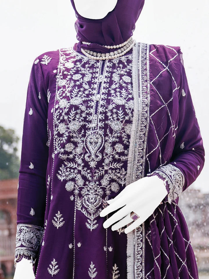 2PC Unstitched Chiffon Embroidered Suit (SAW-17)