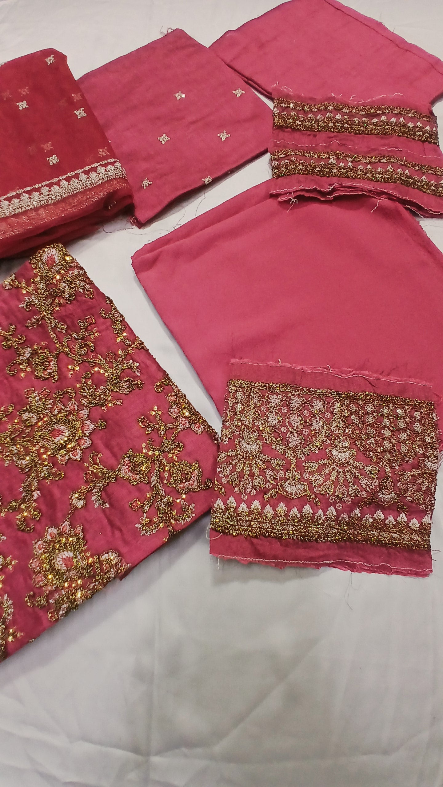 3-Piece Unstitched Embroidered Pink Suit (SAW-04)
