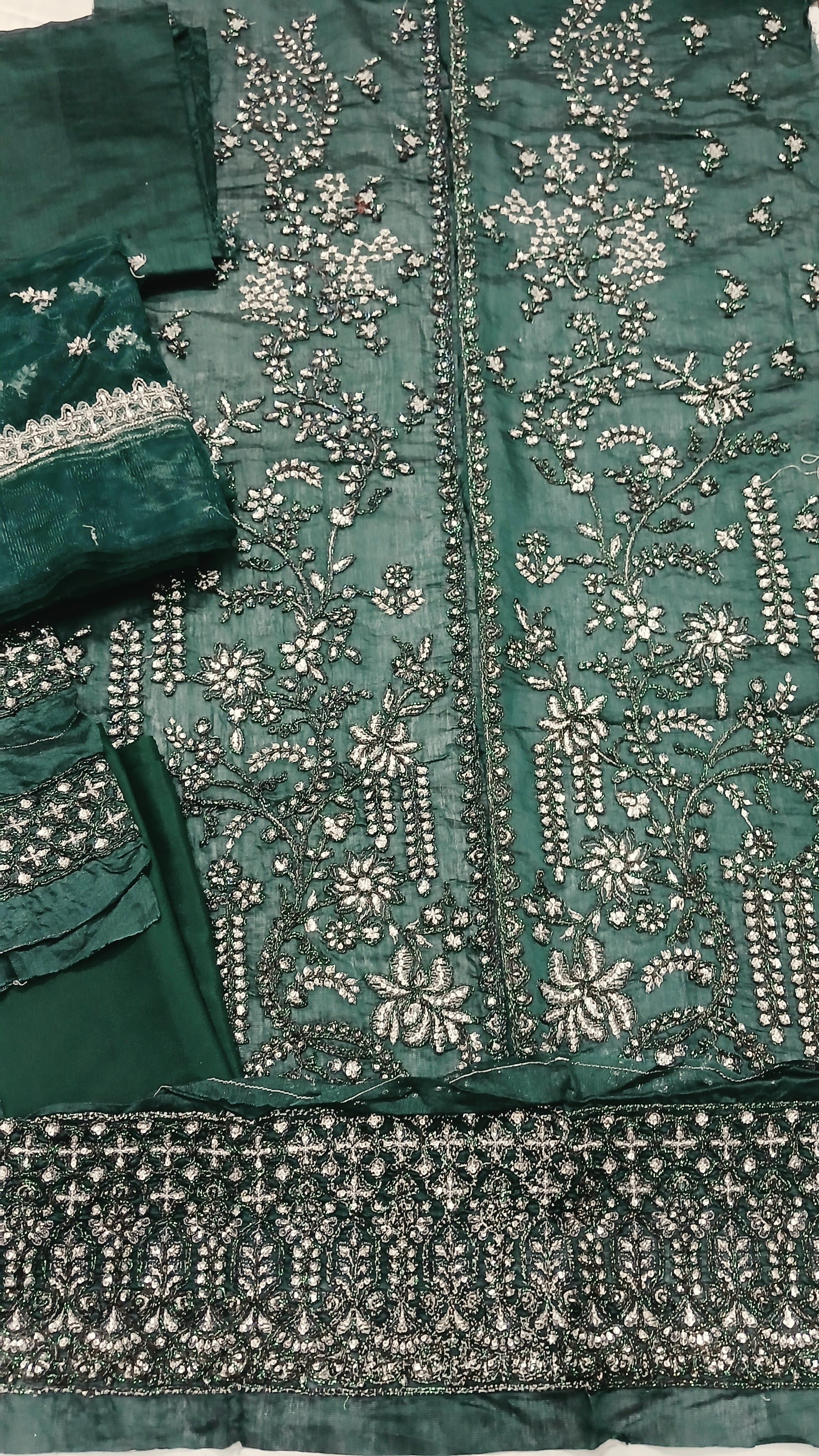 3pc Unstitched Embroidered Yarn Dyed Suit (SAW-08)