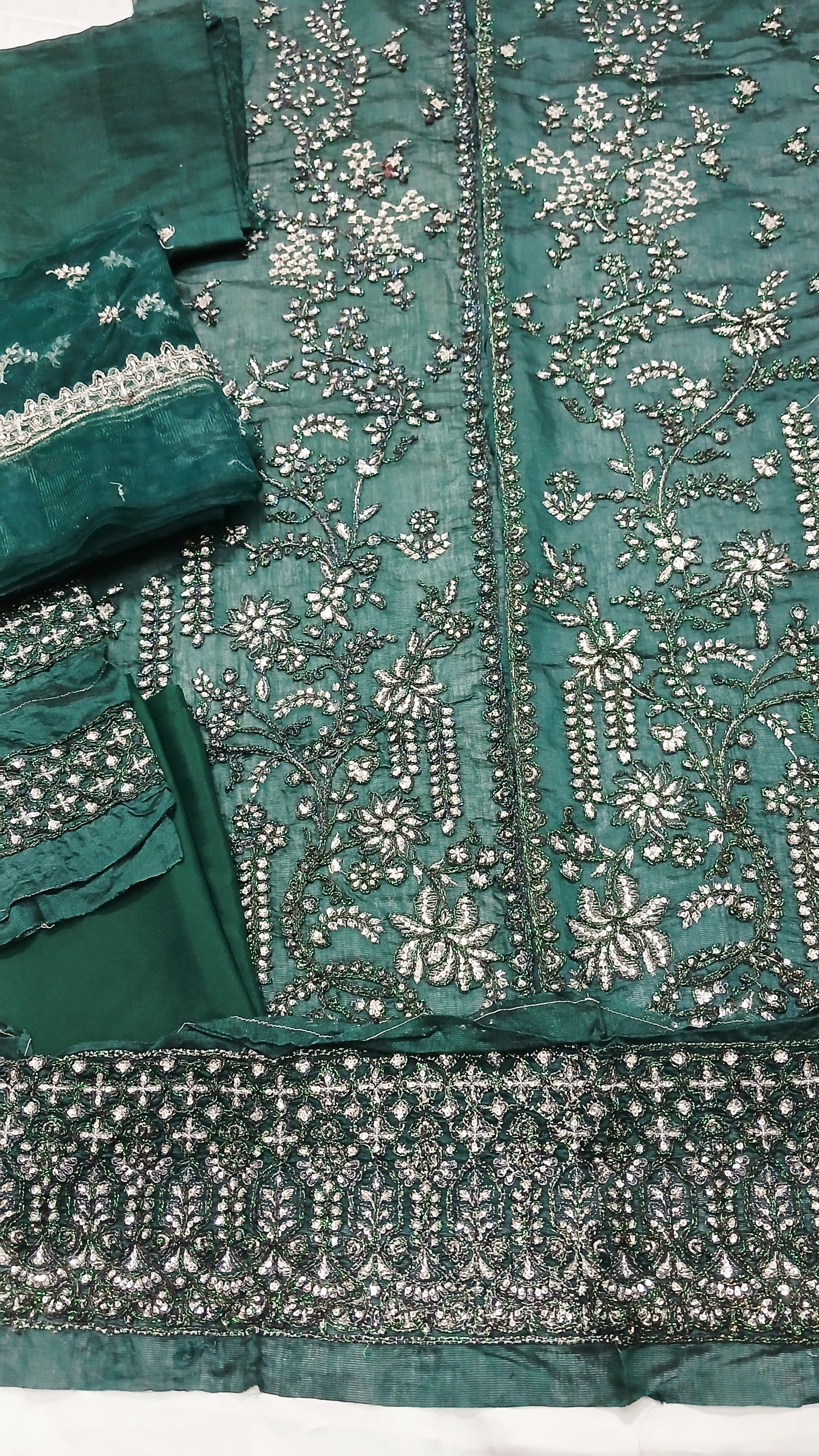3pc Unstitched Embroidered Yarn Dyed Suit (SAW-08)