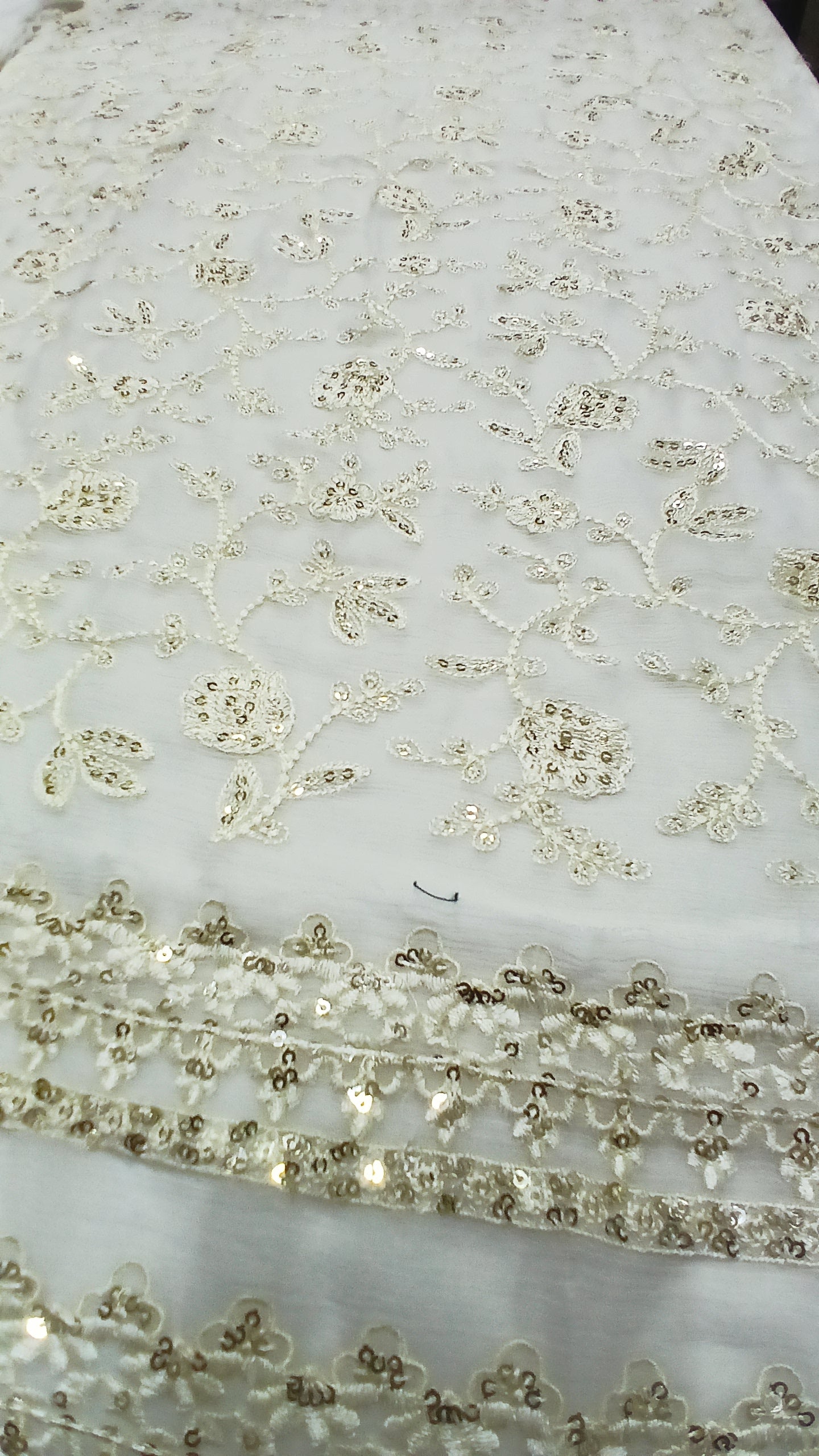 3pc Unstitched - Embroidered White Suit (SAW-06)