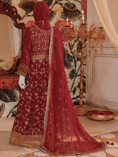 2PC Unstitched Chiffon Embroidered Suit | SAW-19