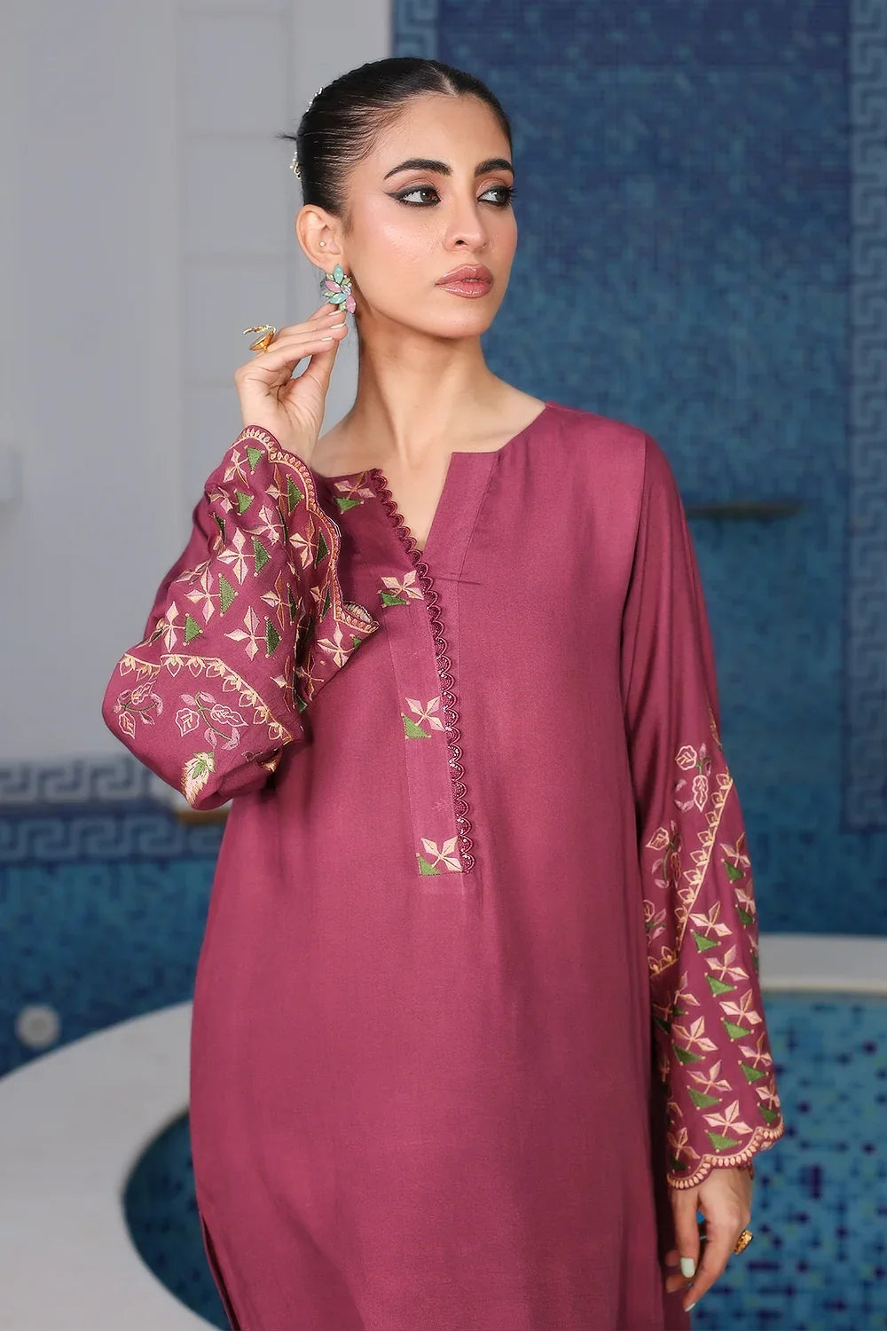 2 Piece – Embroidered Karandi Suit | SAW-73