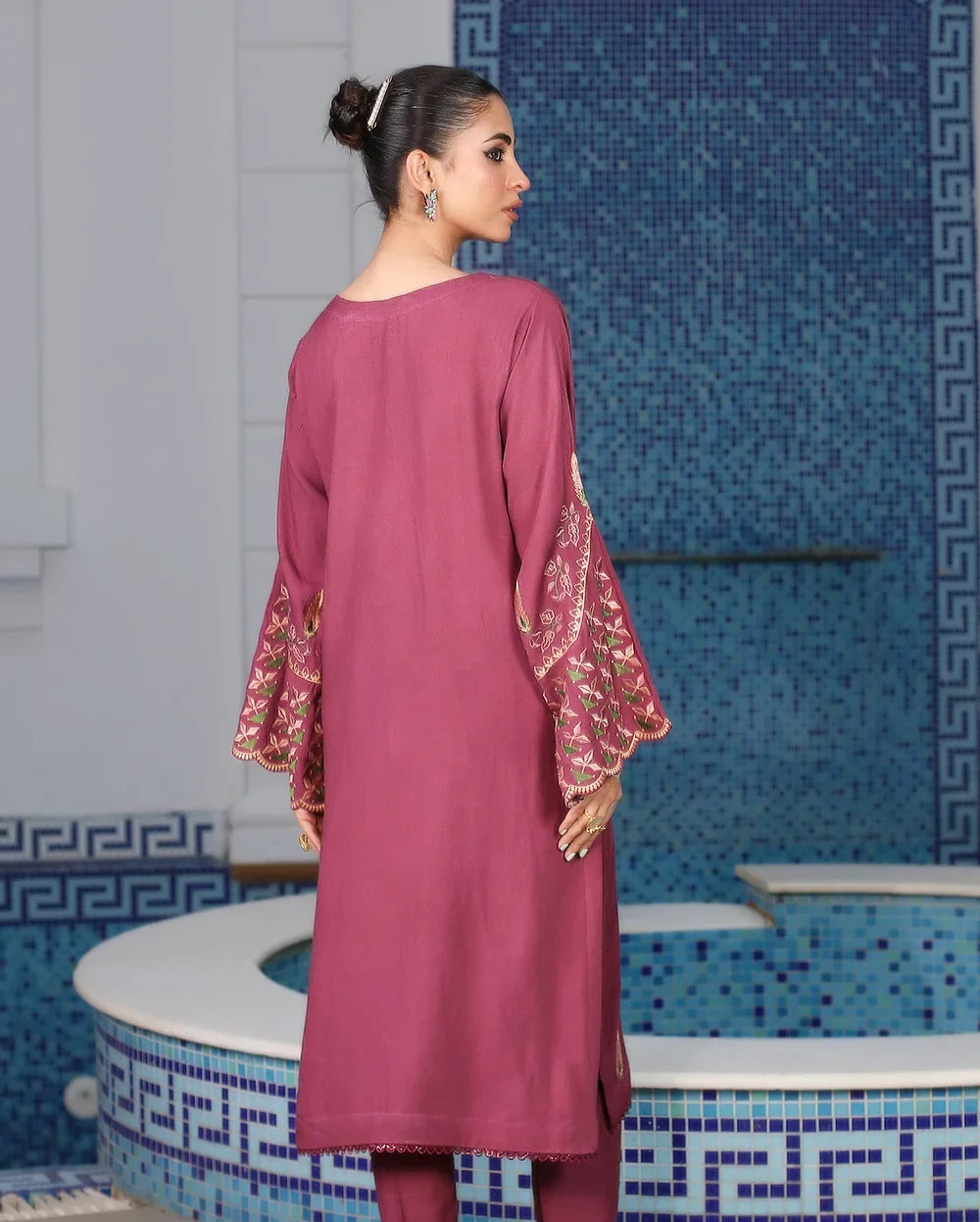 2 Piece – Embroidered Karandi Suit | SAW-73