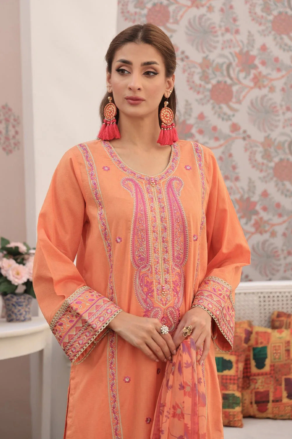 3 Piece – Dobby Embroidered Suit | SAW-54