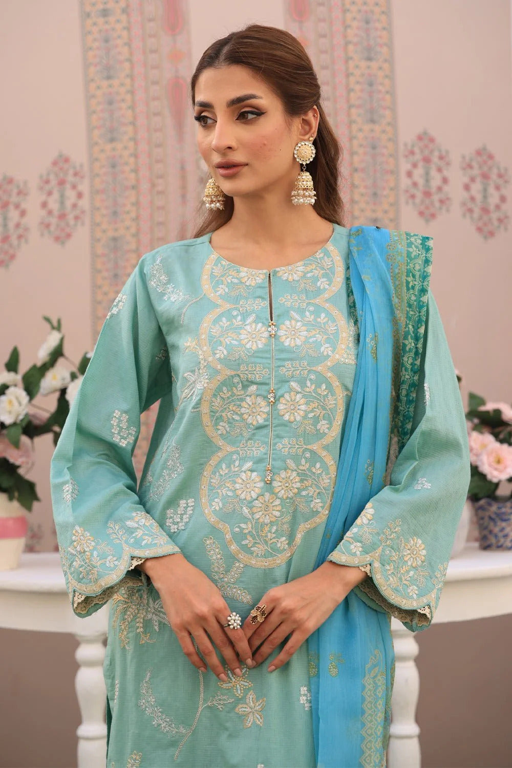 3 Piece – Dobby Embroidered Suit | SAW-59
