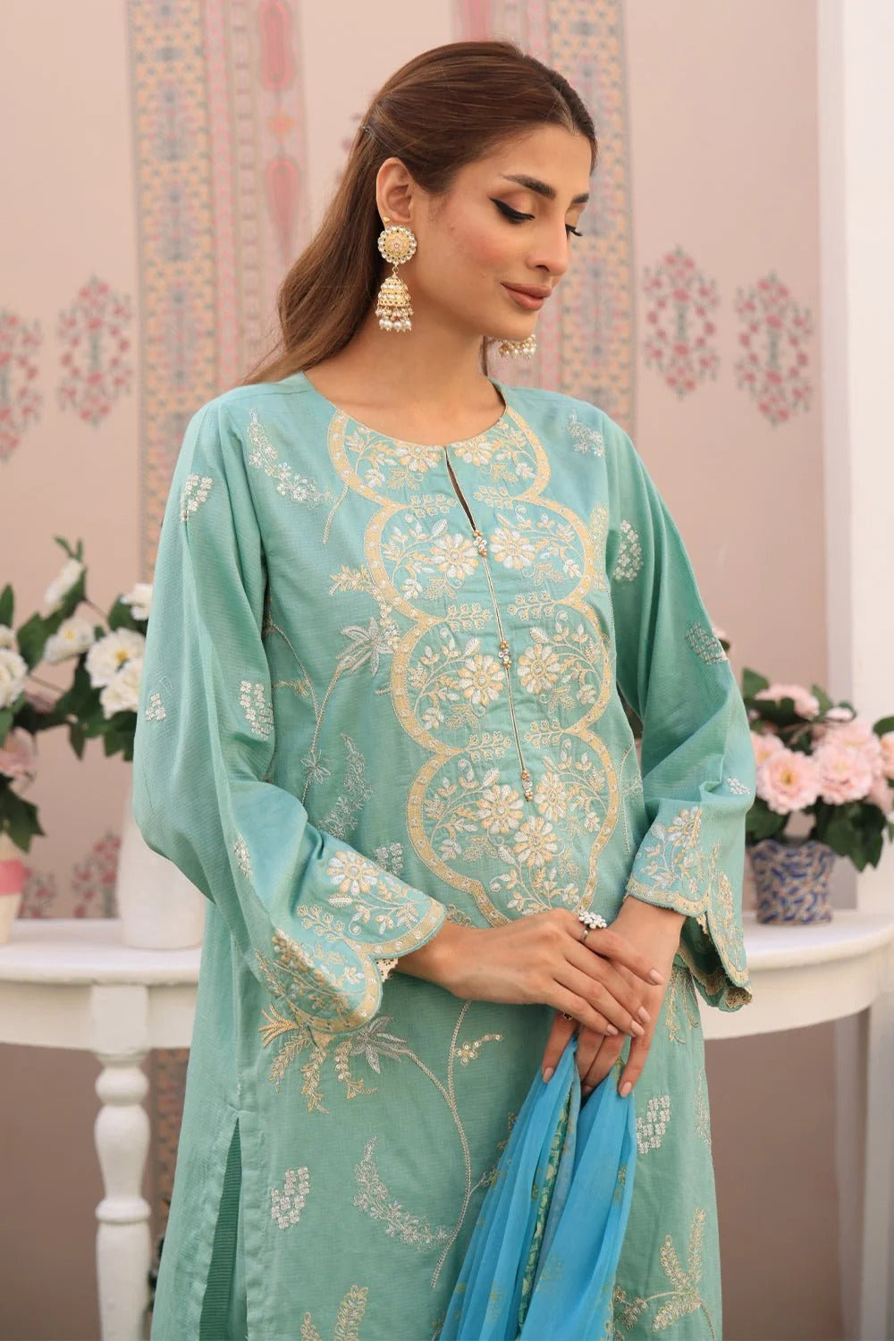 3 Piece – Dobby Embroidered Suit | SAW-59