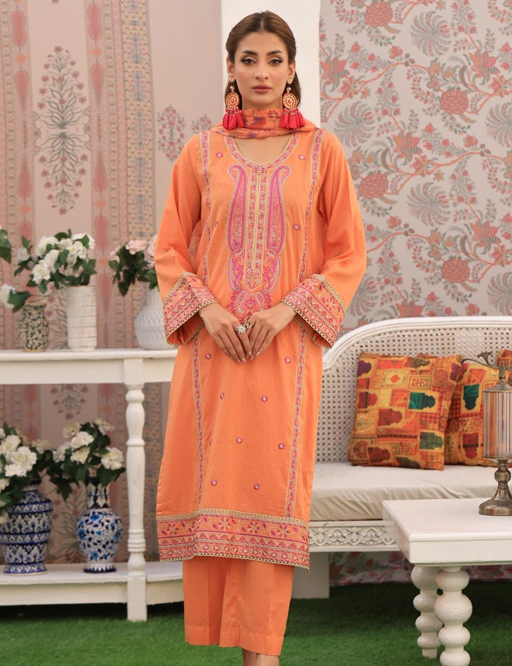 3 Piece – Dobby Embroidered Suit | SAW-54
