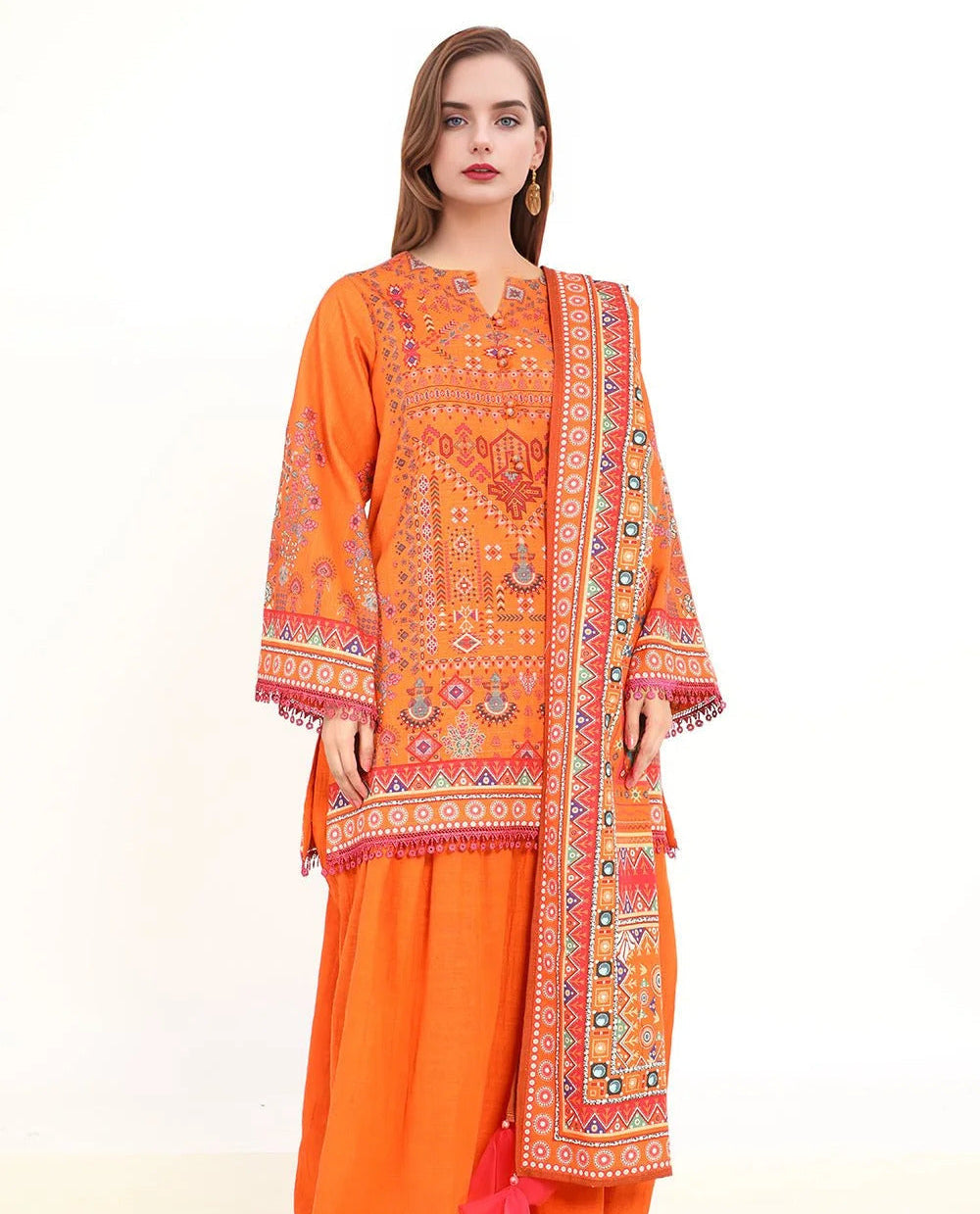 3 Piece – Printed Khaddar Suit | SAW-63