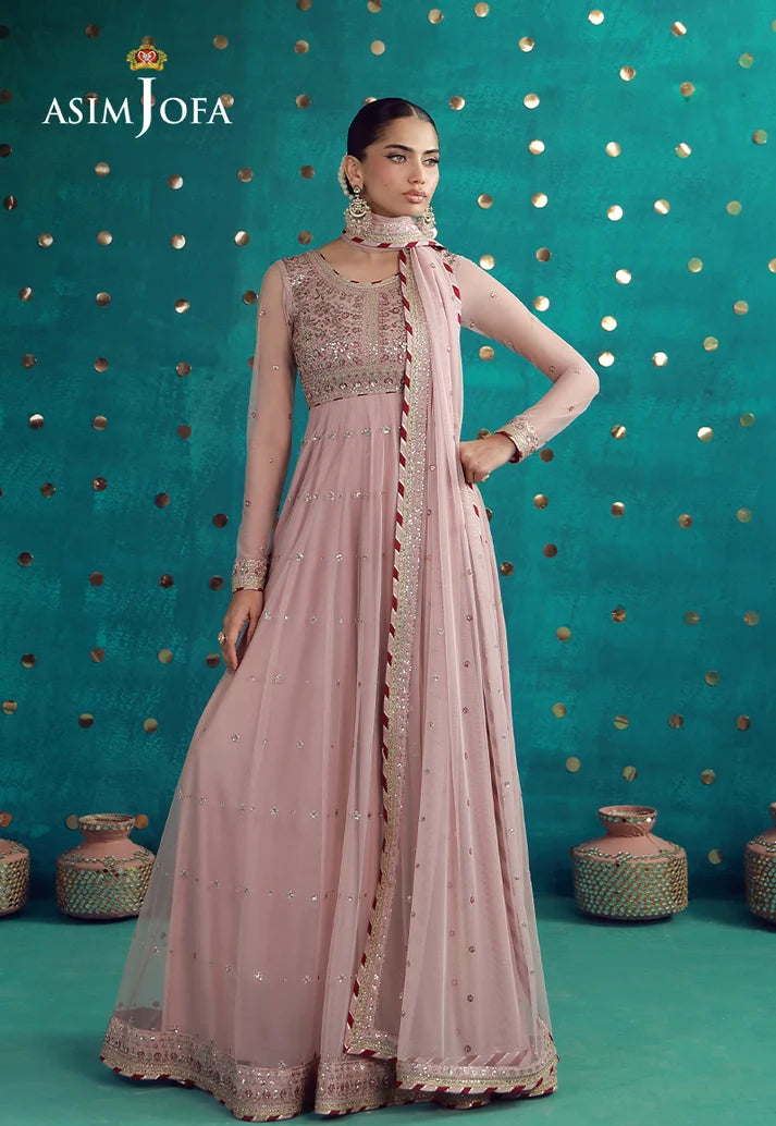 2PCS Unstitched Embroidered Poly Net Frock | SAW-31