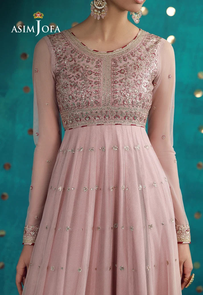 2PCS Unstitched Embroidered Poly Net Frock | SAW-31