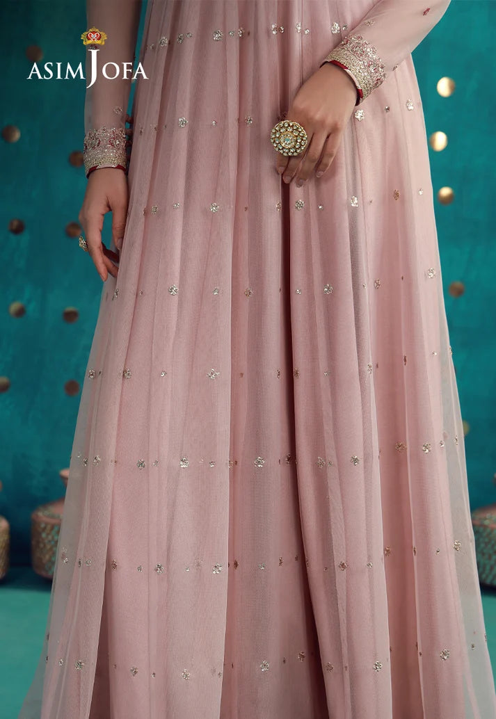 2PCS Unstitched Embroidered Poly Net Frock | SAW-31