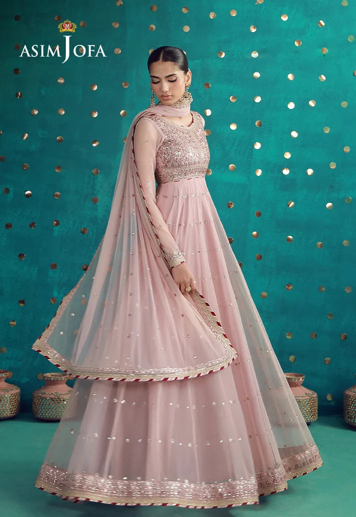 2PCS Unstitched Embroidered Poly Net Frock | SAW-31