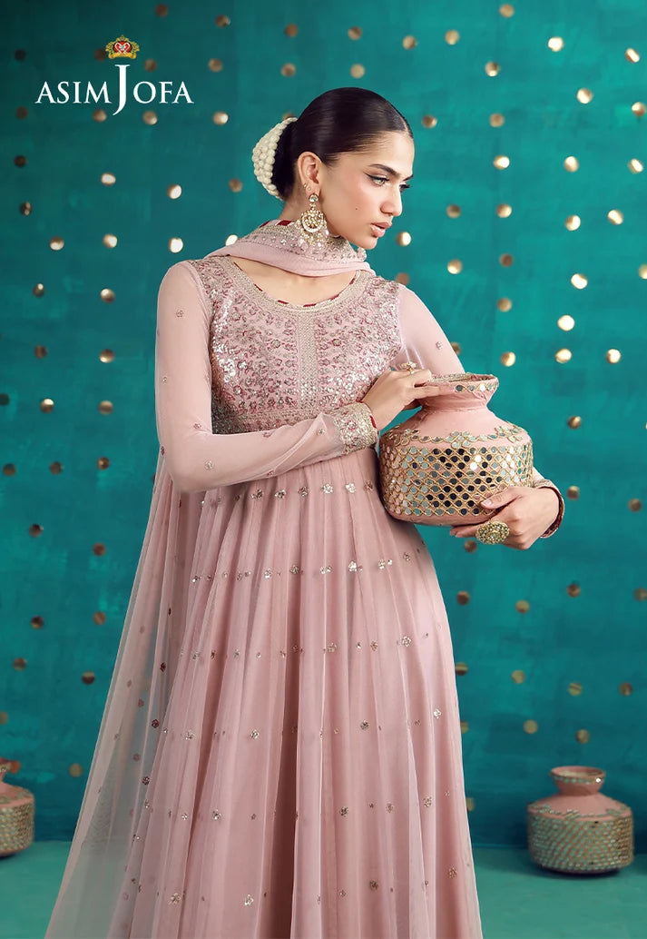 2PCS Unstitched Embroidered Poly Net Frock | SAW-31