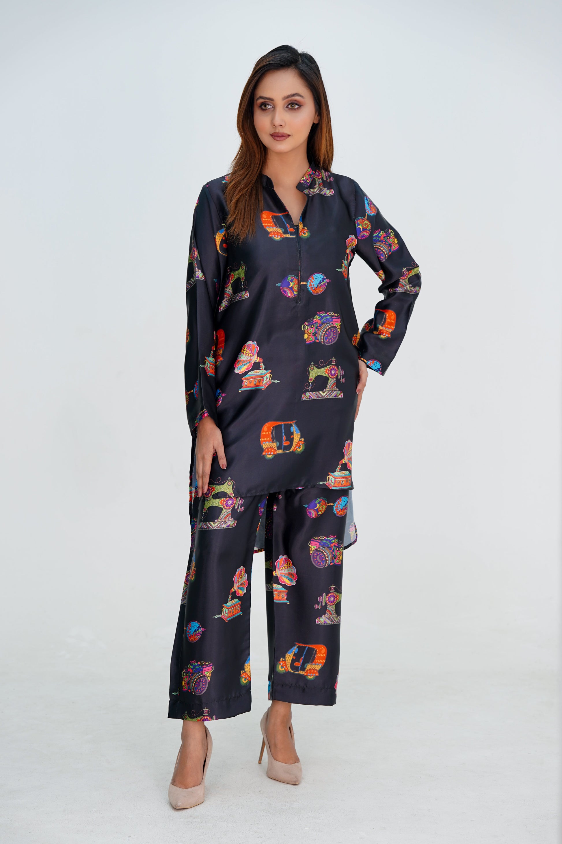 Shamosh Short Silk Digital Printed Stitched 2-Piece 