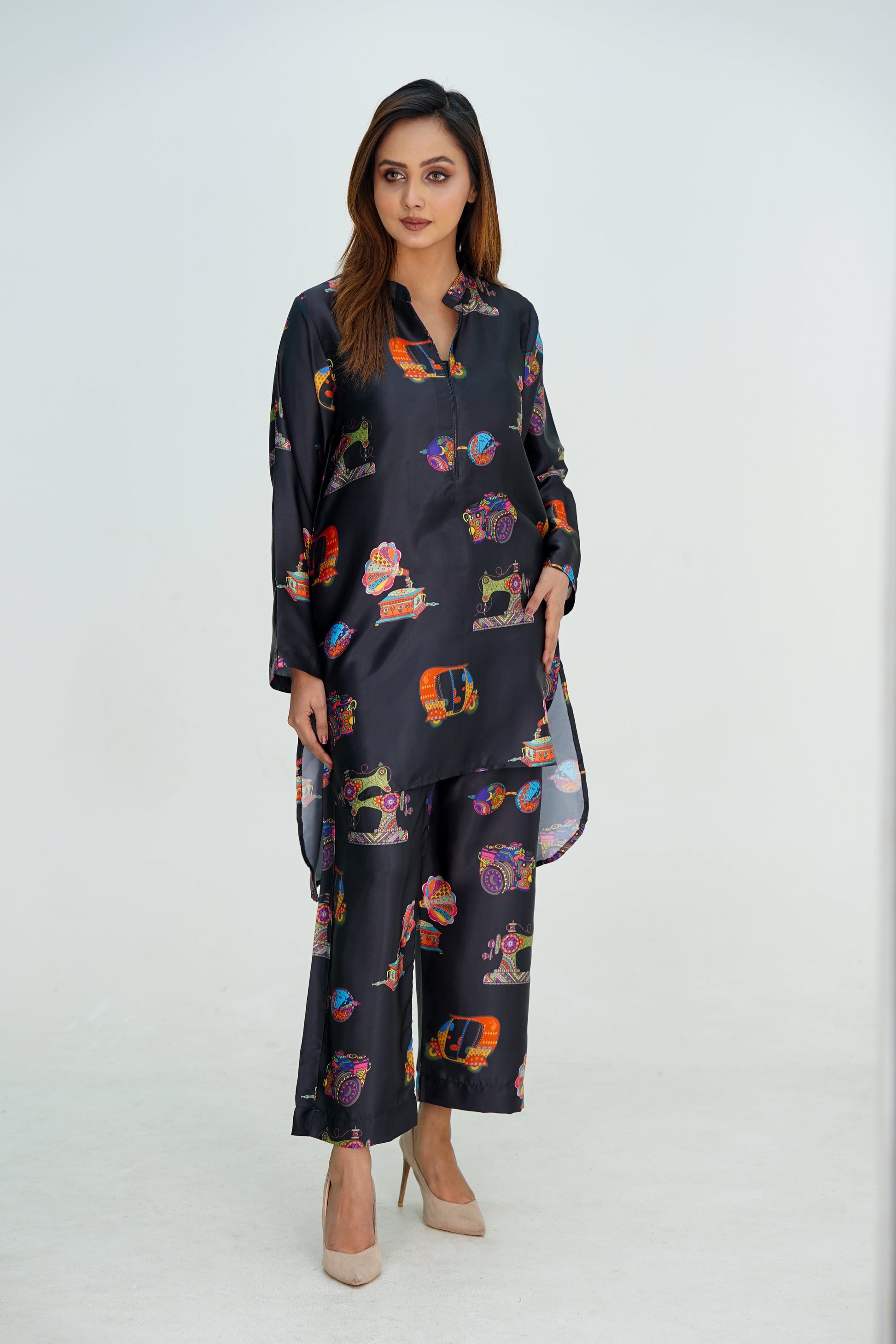 Shamosh Short Silk Digital Printed Stitched 2-Piece 