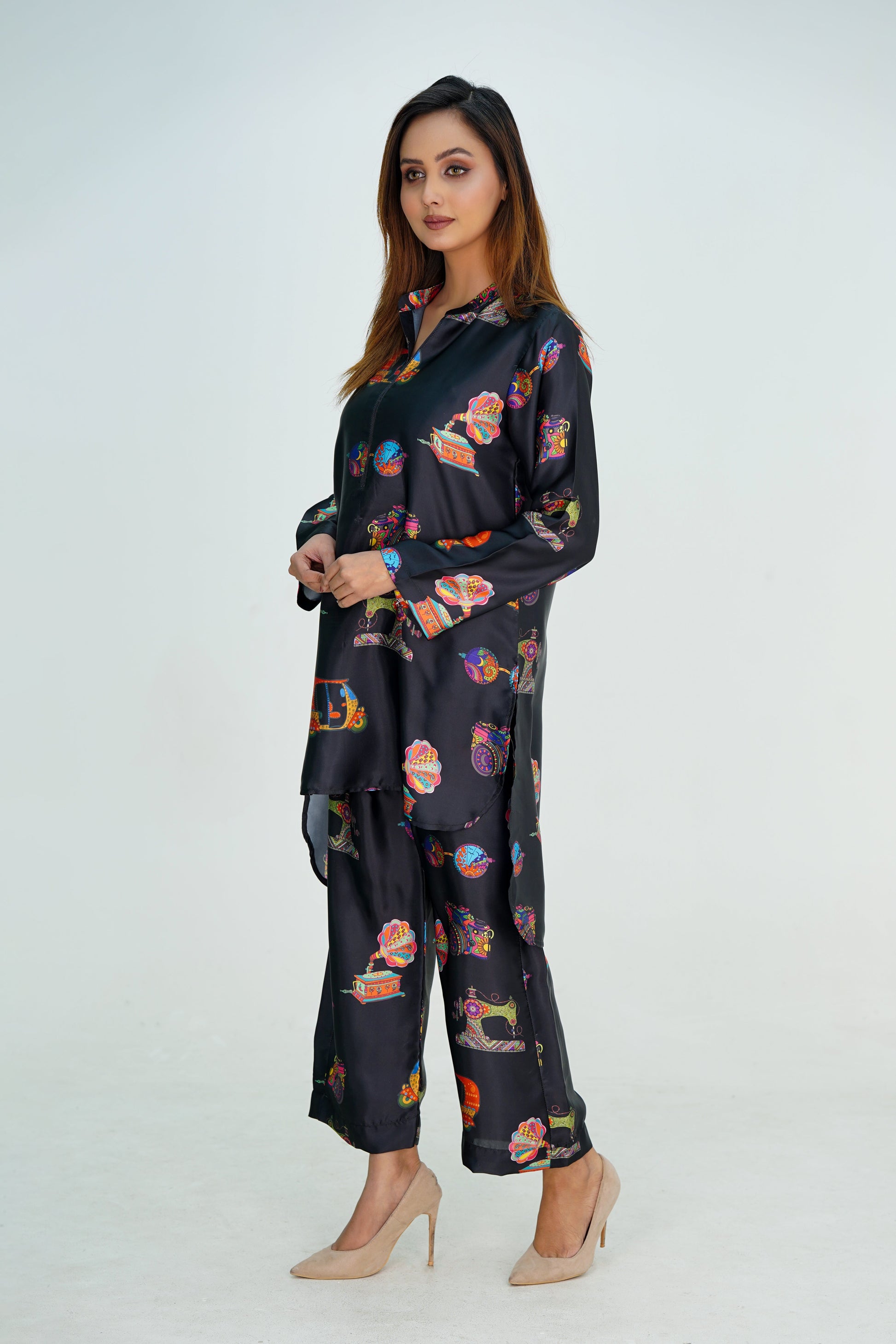 Shamosh Short Silk Digital Printed Stitched 2-Piece 