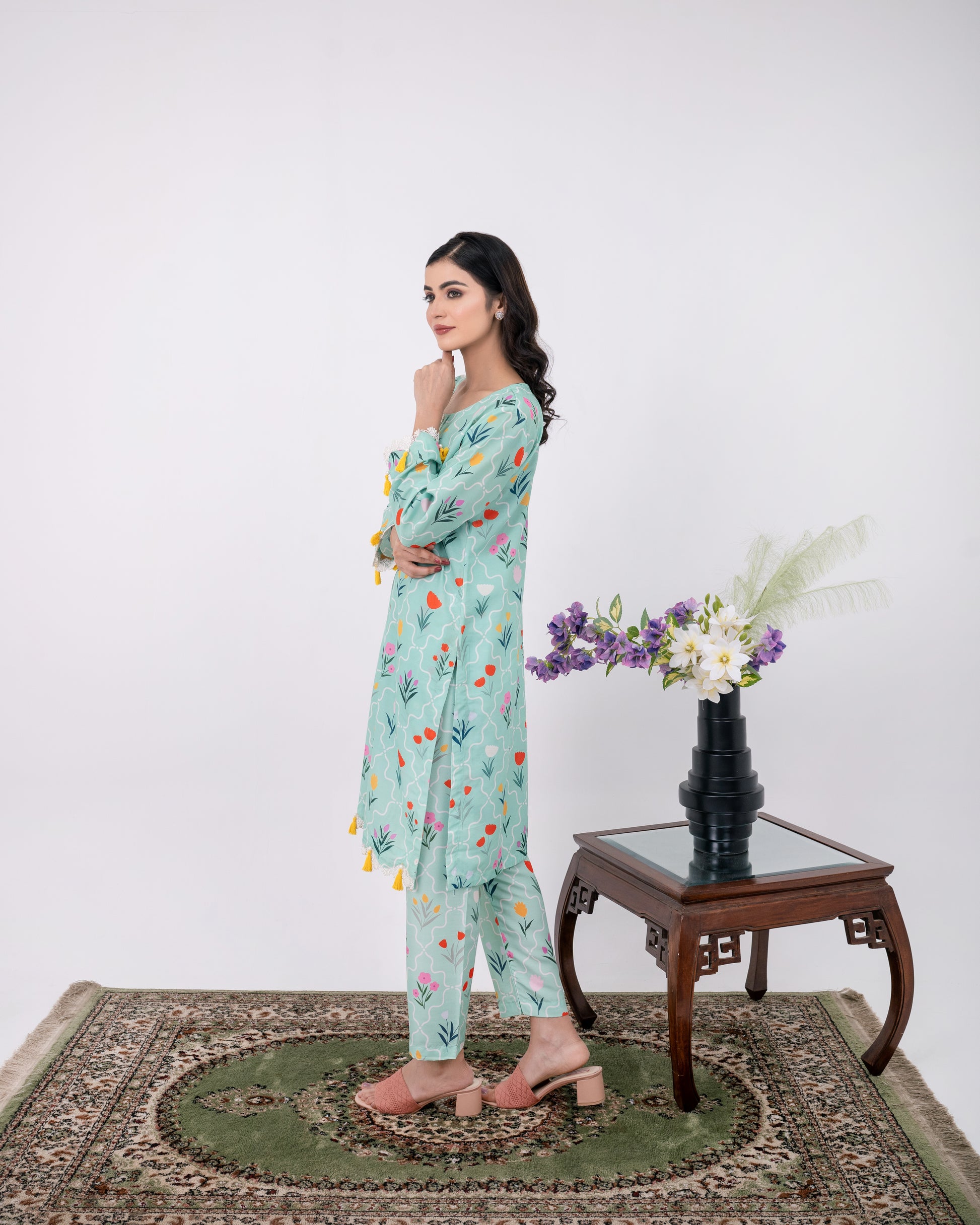 Mint Blossom Tassel 2 Piece