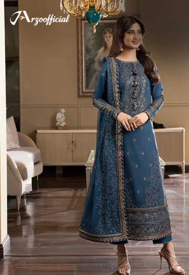 Embroidered Twisted Silk -2 Piece