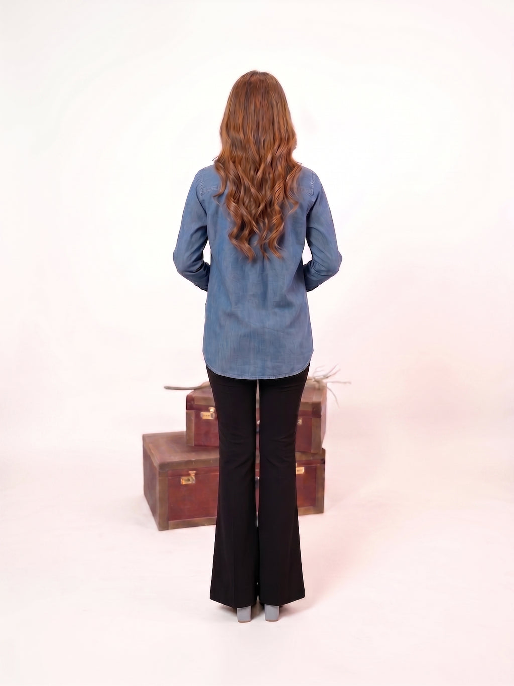 1PC Stitched Basic Denim Shirt | SAW-38