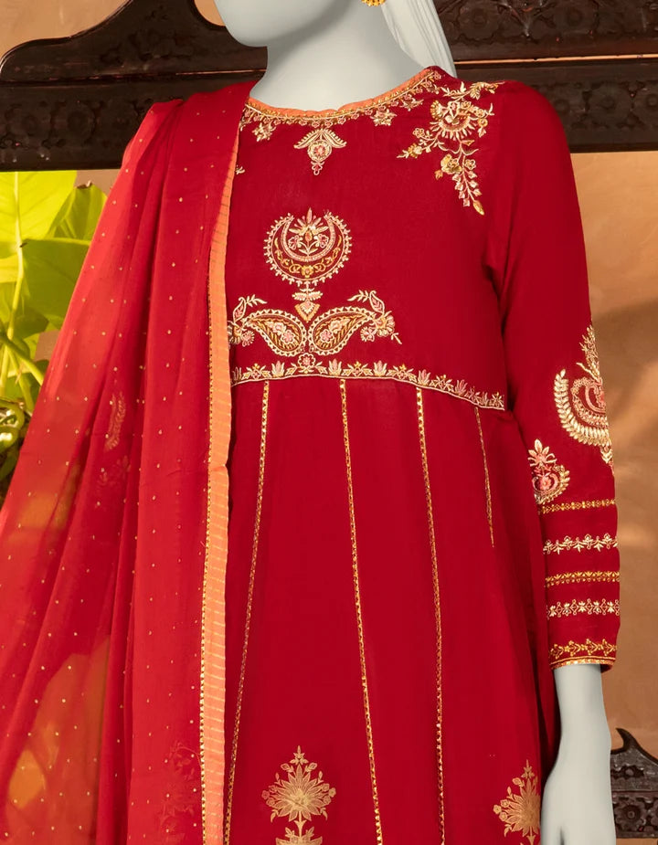2PC Unstitched Chiffon Embroidered Suit | SAW-24
