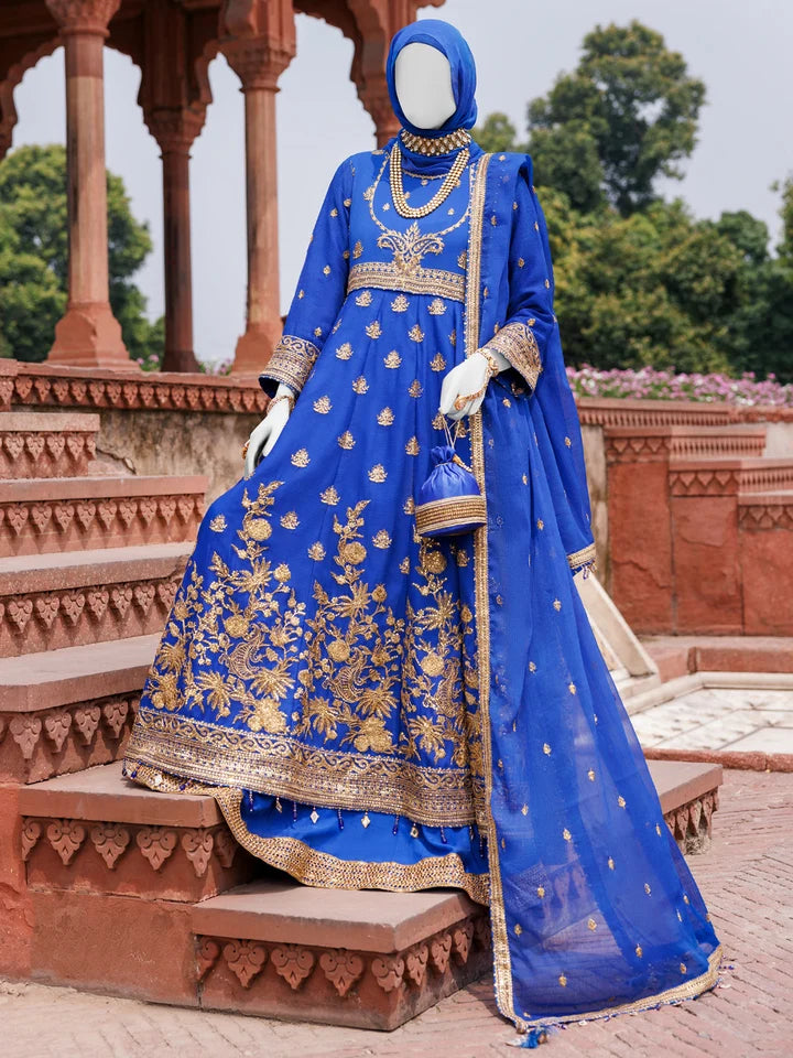 2PC Unstitched Chiffon Embroidered Suit | SAW-23