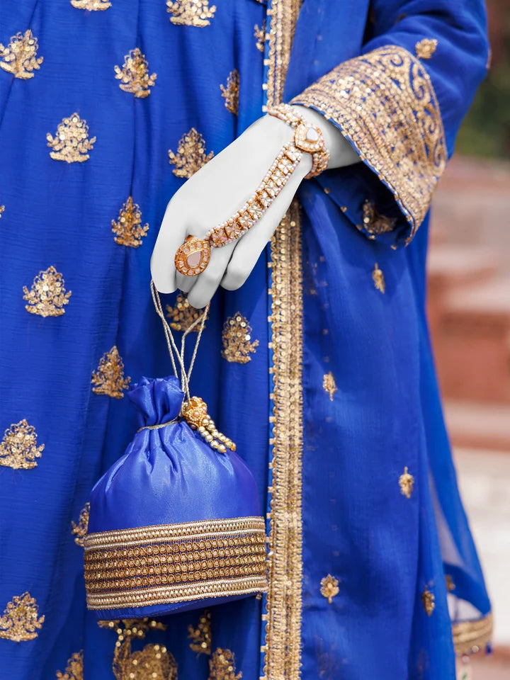 2PC Unstitched Chiffon Embroidered Suit | SAW-23