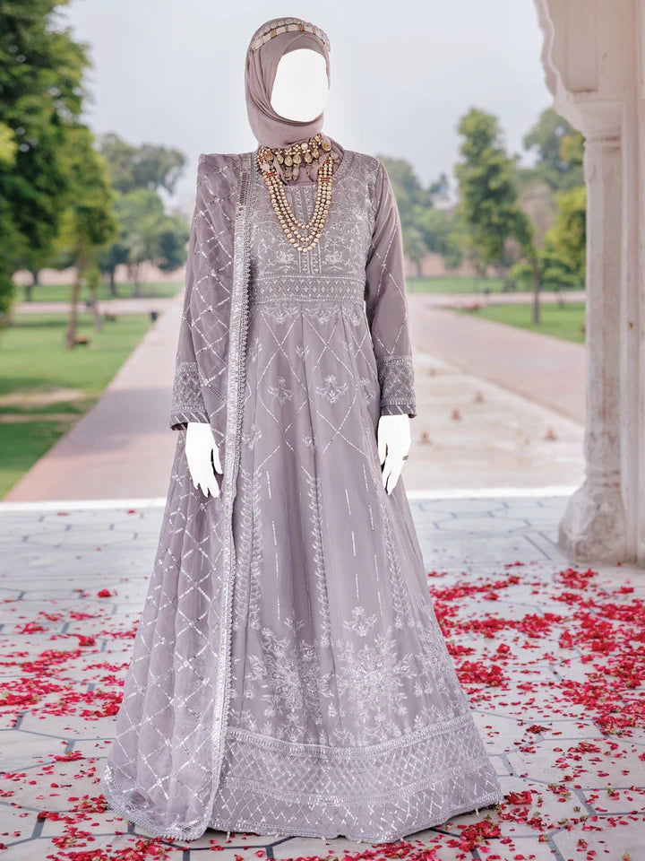 2PC Unstitched Chiffon Embroidered Suit | SAW-22